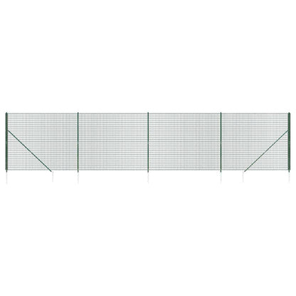 Wire Mesh Fence with Spike Anchors Green 2x10 m