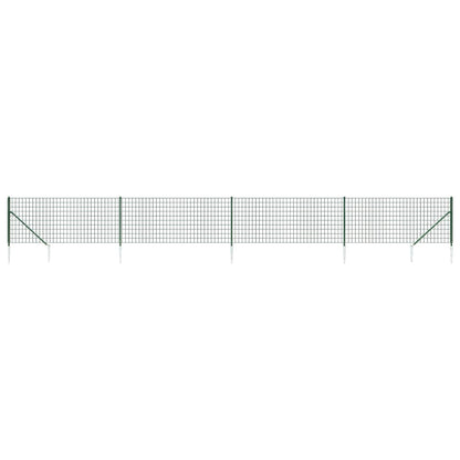 Wire Mesh Fence with Spike Anchors Green 0.8x10 m