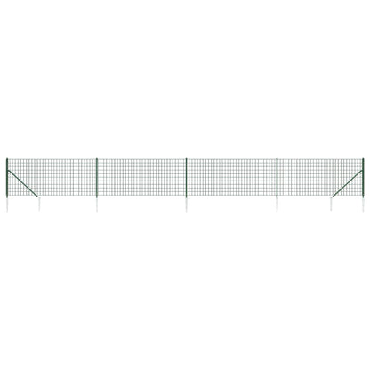 Wire Mesh Fence with Spike Anchors Green 1x10 m