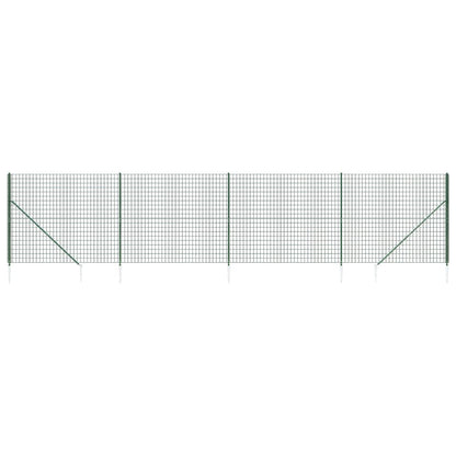 Wire Mesh Fence with Spike Anchors Green 1.4x10 m