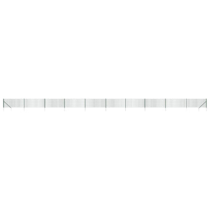 Wire Mesh Fence with Spike Anchors Green 1.1x25 m