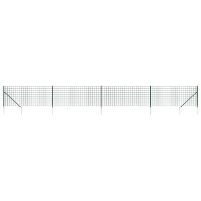 Wire Mesh Fence with Spike Anchors Green 1x10 m