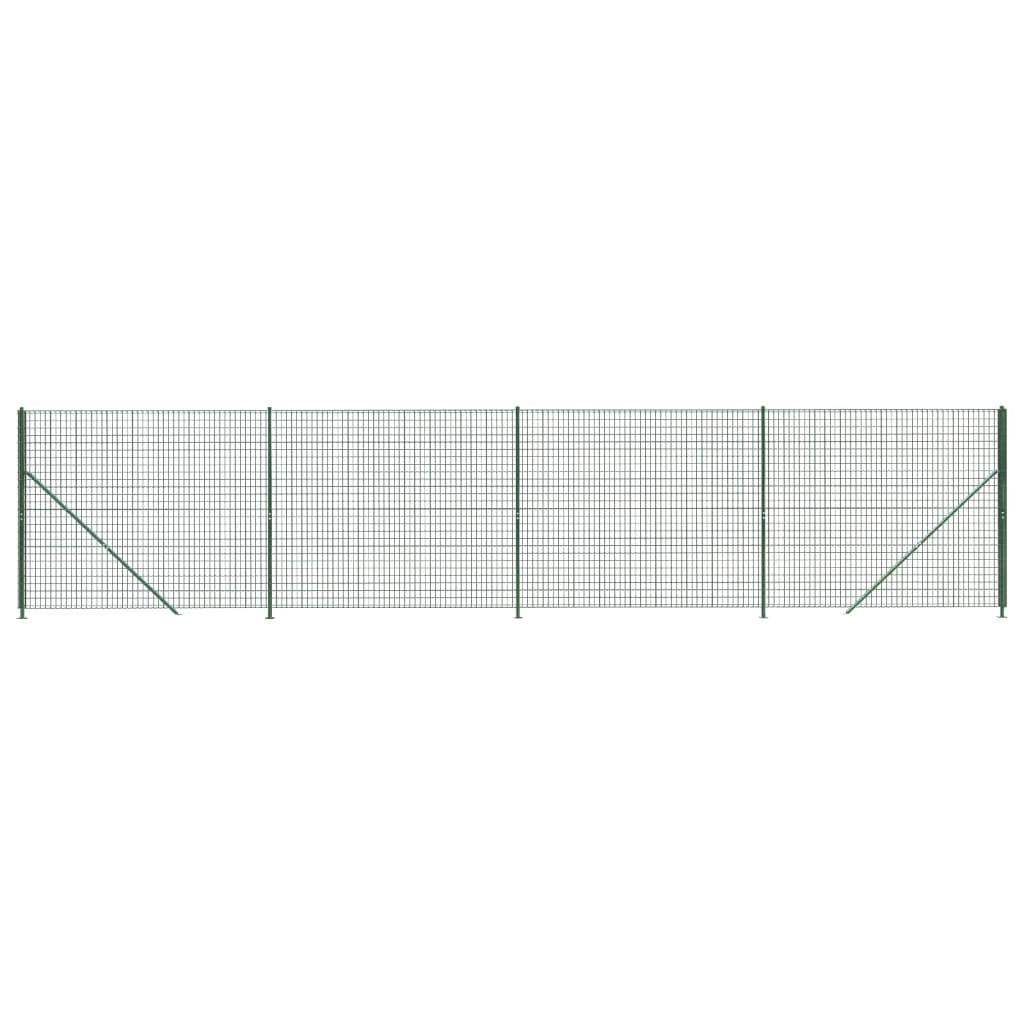 Wire Mesh Fence with Flange Green 2.2x10 m