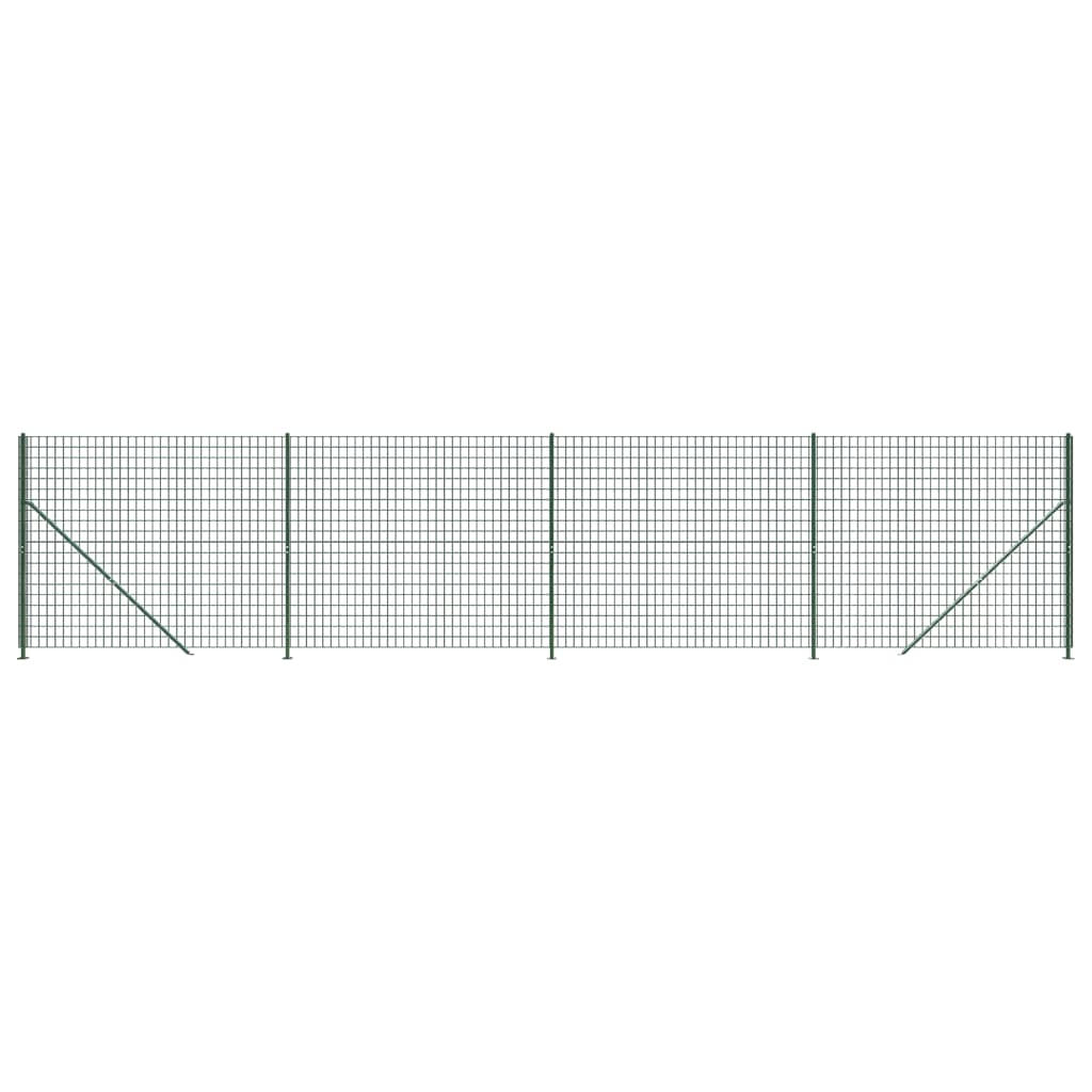 Wire Mesh Fence with Flange Green 2x10 m