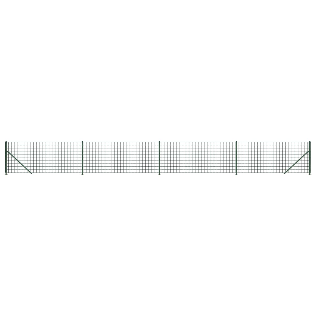 Wire Mesh Fence with Flange Green 1x10 m