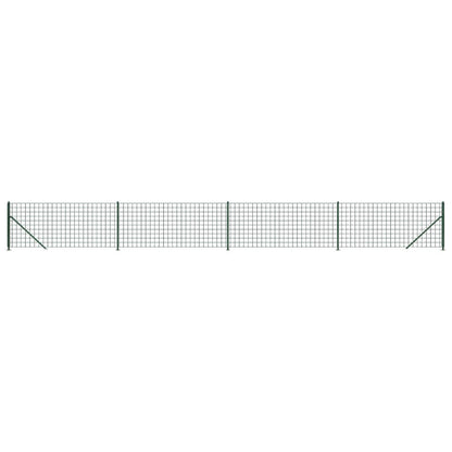 Wire Mesh Fence with Flange Green 1x10 m