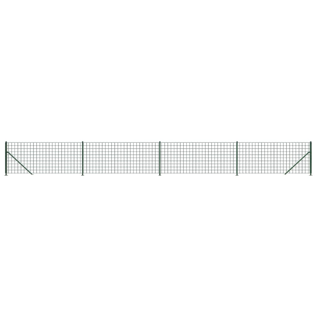 Wire Mesh Fence with Flange Green 1.1x10 m