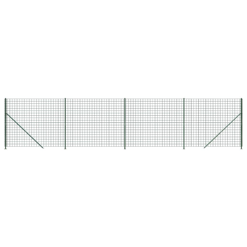 Wire Mesh Fence with Flange Green 2.2x10 m