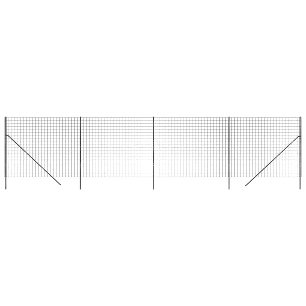 Wire Mesh Fence Anthracite 1.6x10 m Galvanised Steel