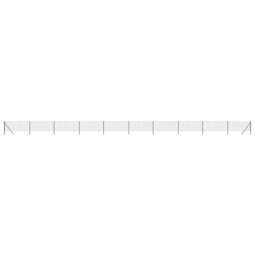 Wire Mesh Fence Anthracite 1.1x25 m Galvanised Steel