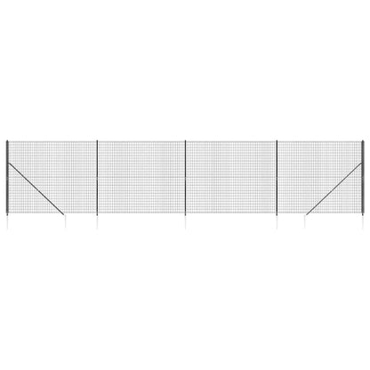 Wire Mesh Fence with Spike Anchors Anthracite 1.4x10 m