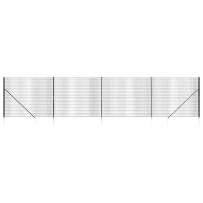 Wire Mesh Fence with Spike Anchors Anthracite 1.6x10 m