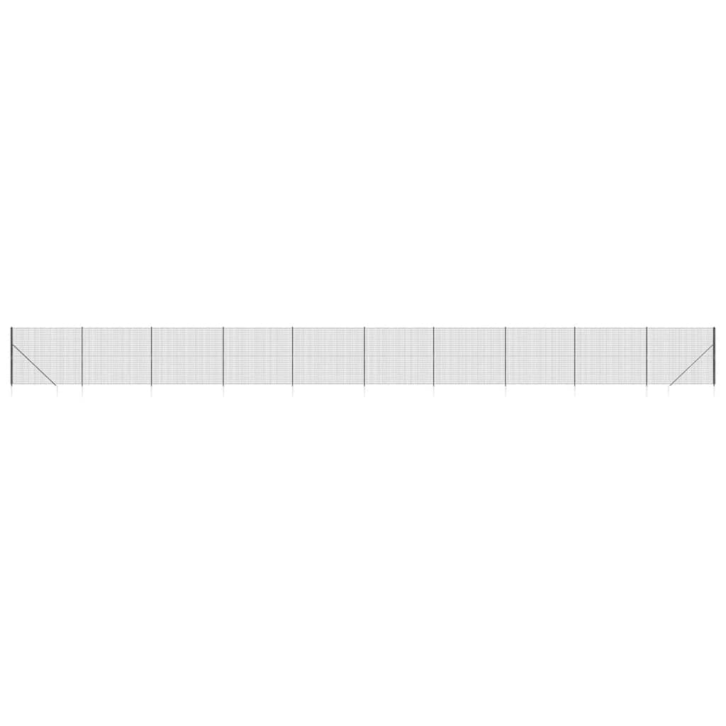 Wire Mesh Fence with Spike Anchors Anthracite 1.6x25 m