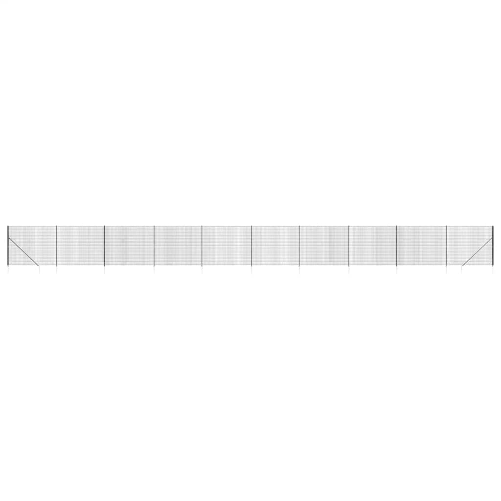 Wire Mesh Fence with Spike Anchors Anthracite 2x25 m