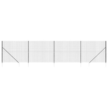 Wire Mesh Fence with Spike Anchors Anthracite 1.4x10 m