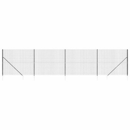 Wire Mesh Fence with Spike Anchors Anthracite 1.6x10 m