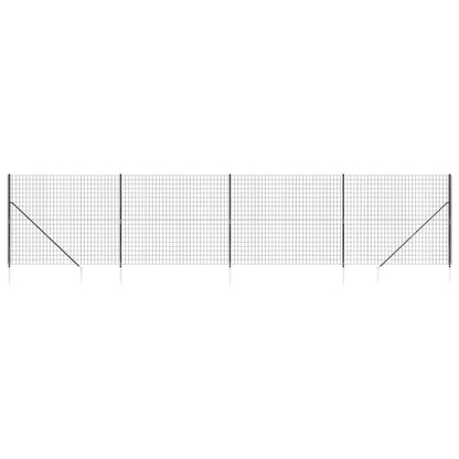 Wire Mesh Fence with Spike Anchors Anthracite 2x10 m