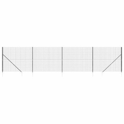 Wire Mesh Fence with Spike Anchors Anthracite 1.4x10 m