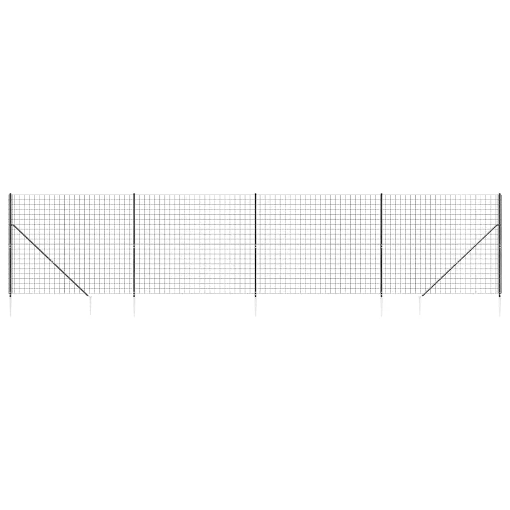 Wire Mesh Fence with Spike Anchors Anthracite 1.6x10 m