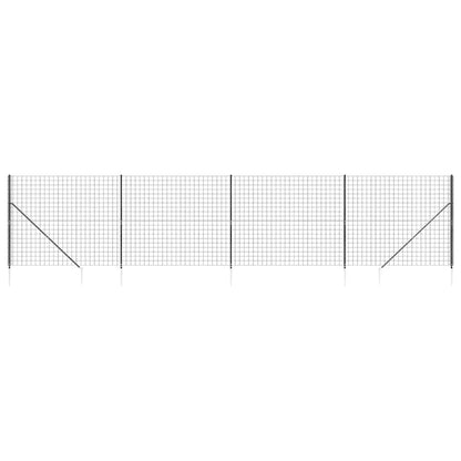 Wire Mesh Fence with Spike Anchors Anthracite 1.6x10 m