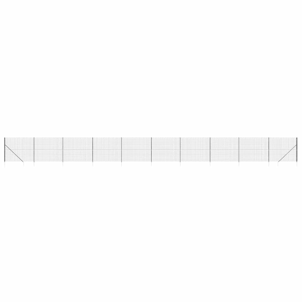 Wire Mesh Fence with Spike Anchors Anthracite 2x25 m