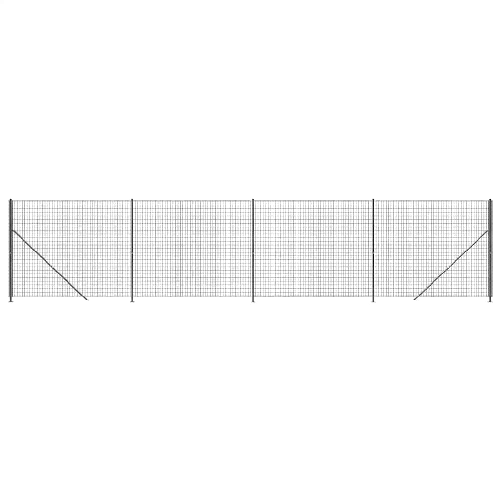Wire Mesh Fence with Flange Anthracite 1.4x10 m