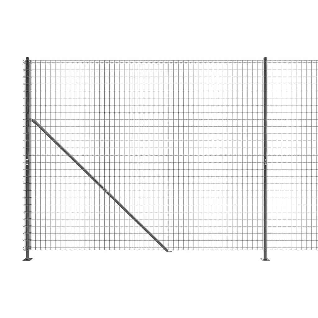 Wire Mesh Fence with Flange Anthracite 1.6x10 m