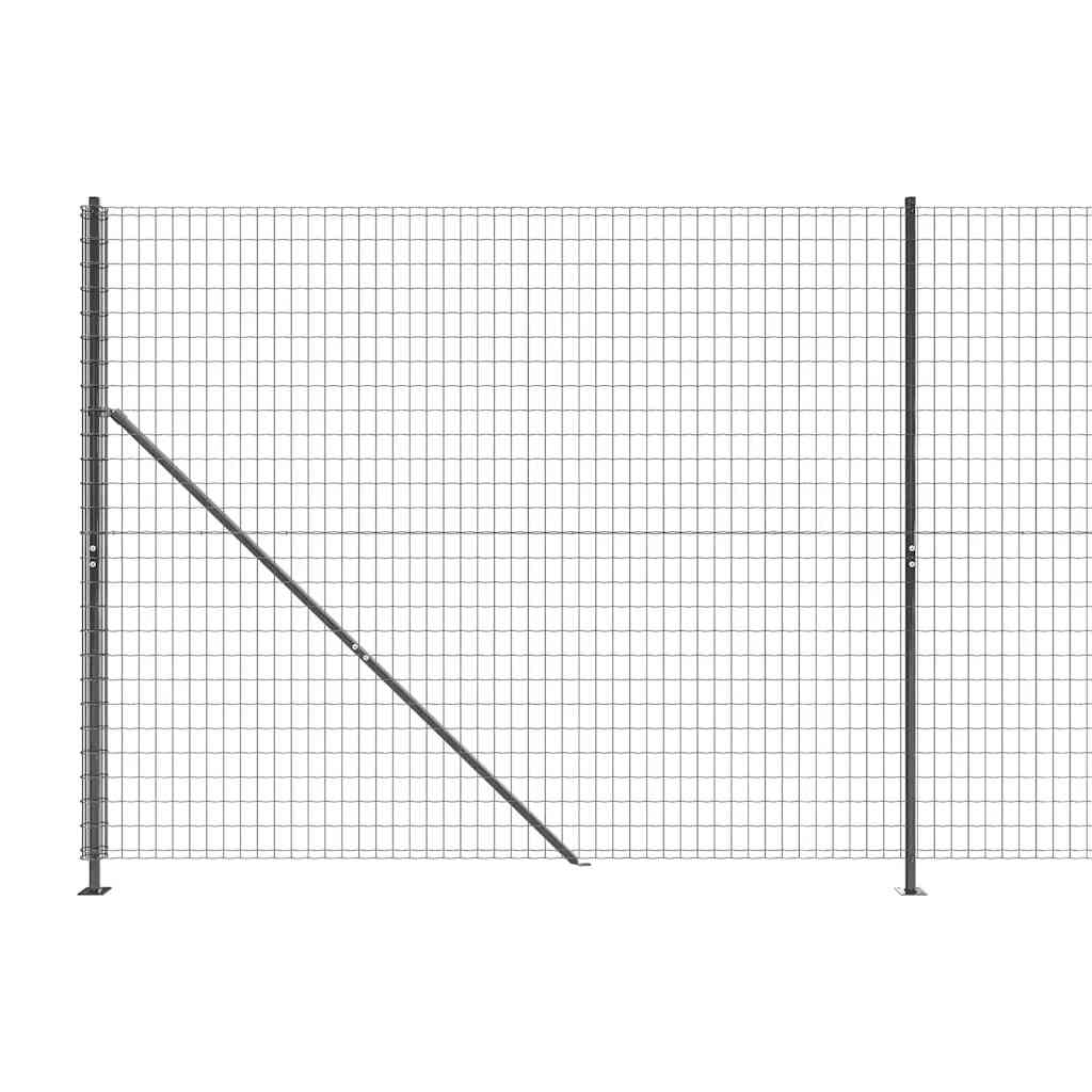 Wire Mesh Fence with Flange Anthracite 1.8x10 m