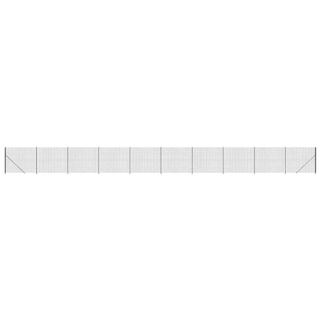 Wire Mesh Fence with Flange Anthracite 1.4x25 m
