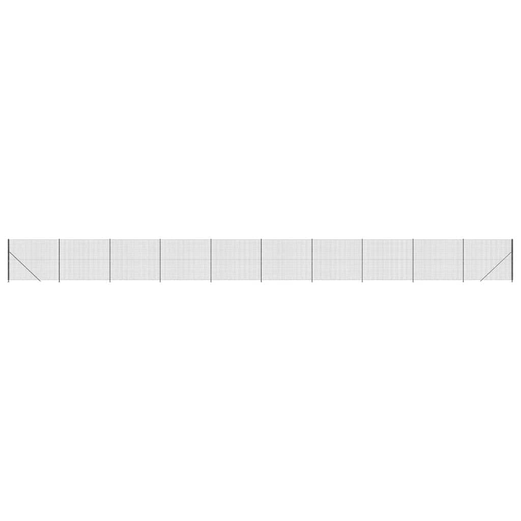 Wire Mesh Fence with Flange Anthracite 1.6x25 m