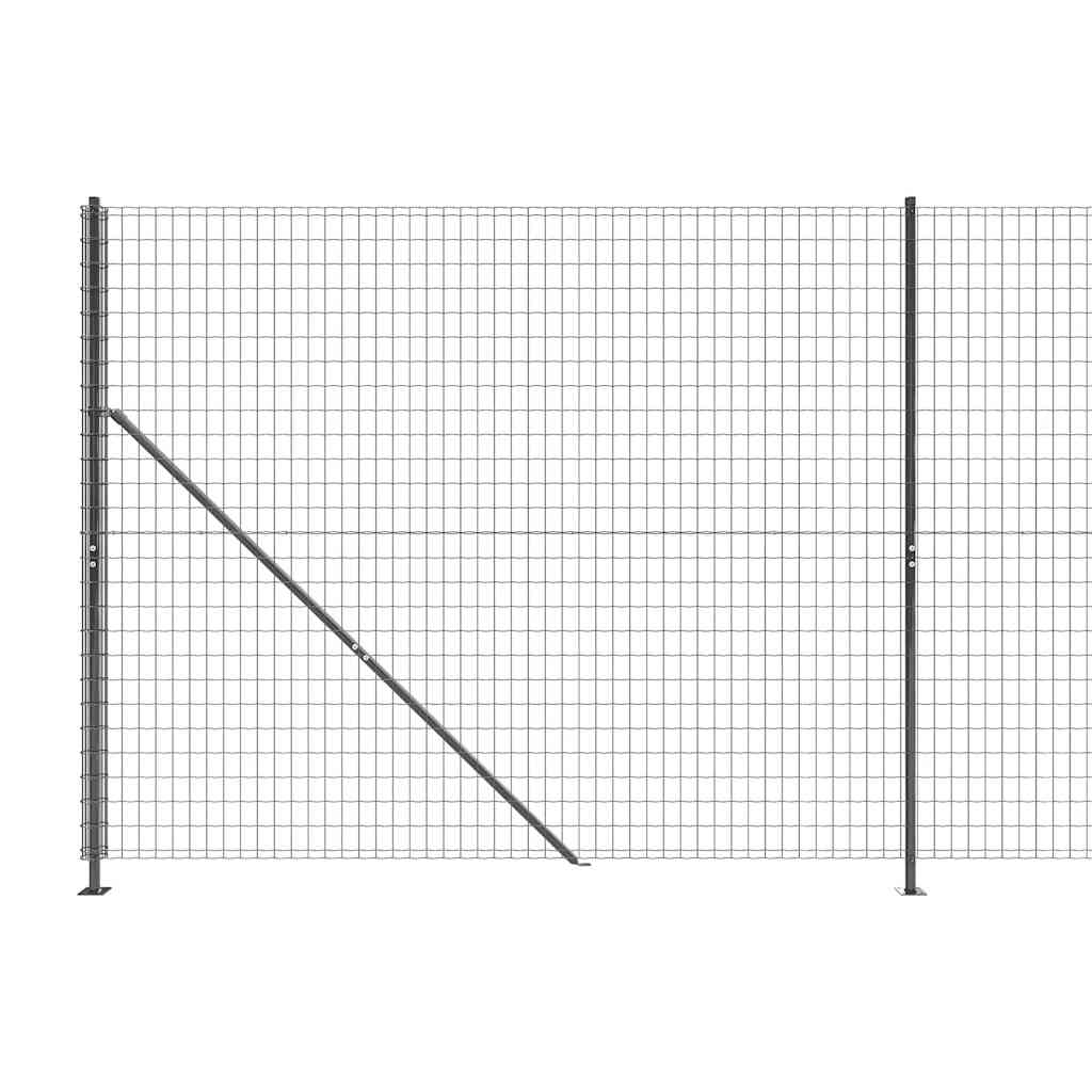 Wire Mesh Fence with Flange Anthracite 1.6x25 m