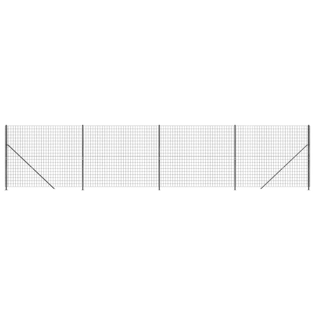 Wire Mesh Fence with Flange Anthracite 1.4x10 m