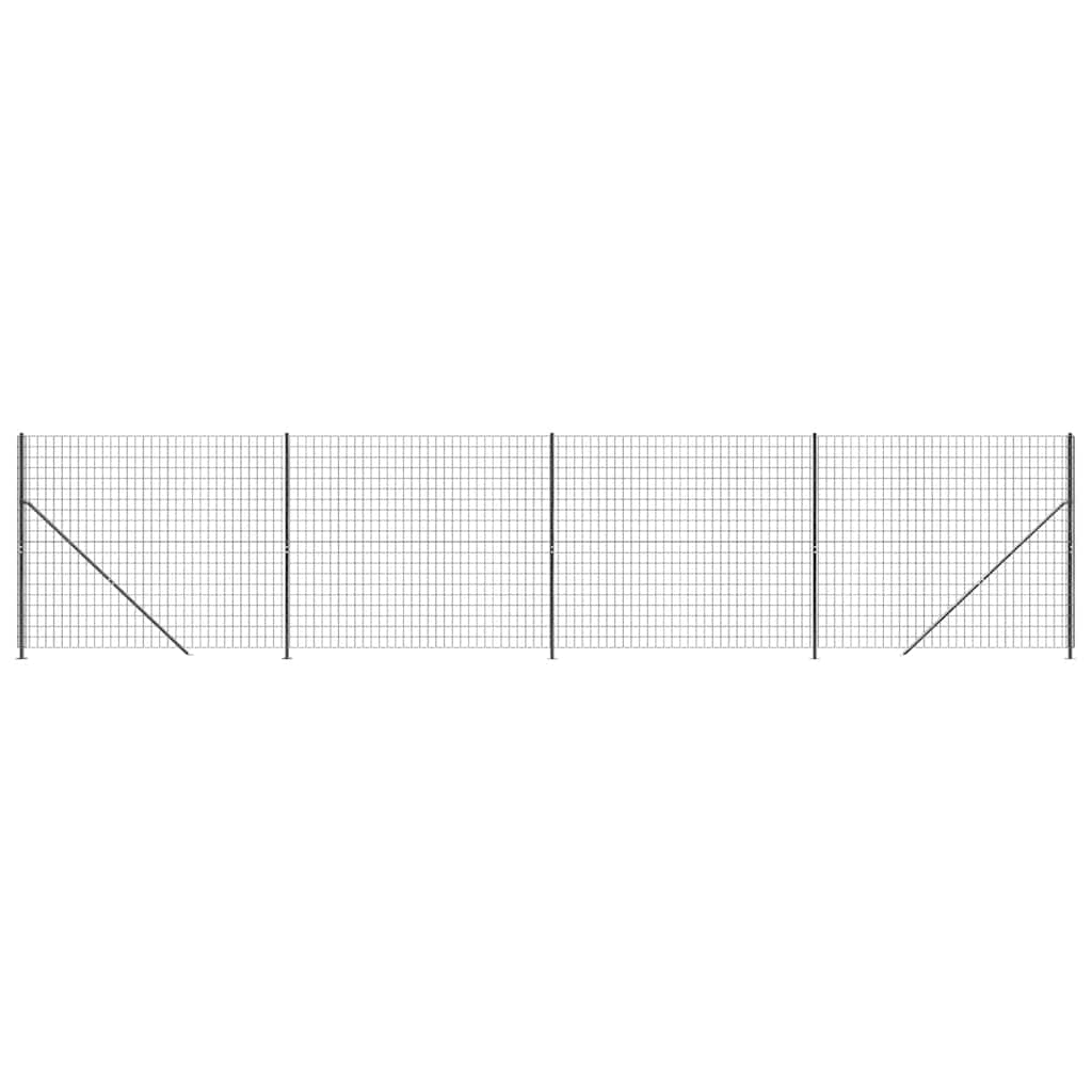 Wire Mesh Fence with Flange Anthracite 1.6x10 m