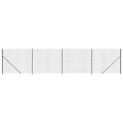 Wire Mesh Fence with Flange Anthracite 2x10 m