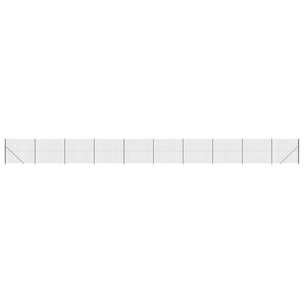 Wire Mesh Fence with Flange Anthracite 1.6x25 m