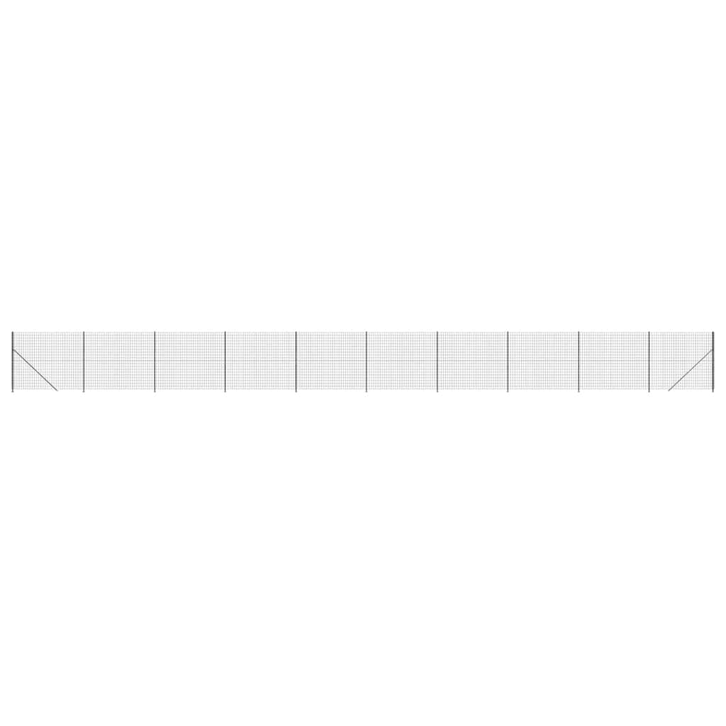 Wire Mesh Fence with Flange Anthracite 2x25 m