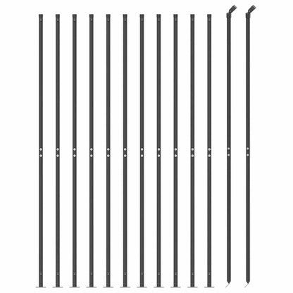 Wire Mesh Fence with Flange Anthracite 2x25 m