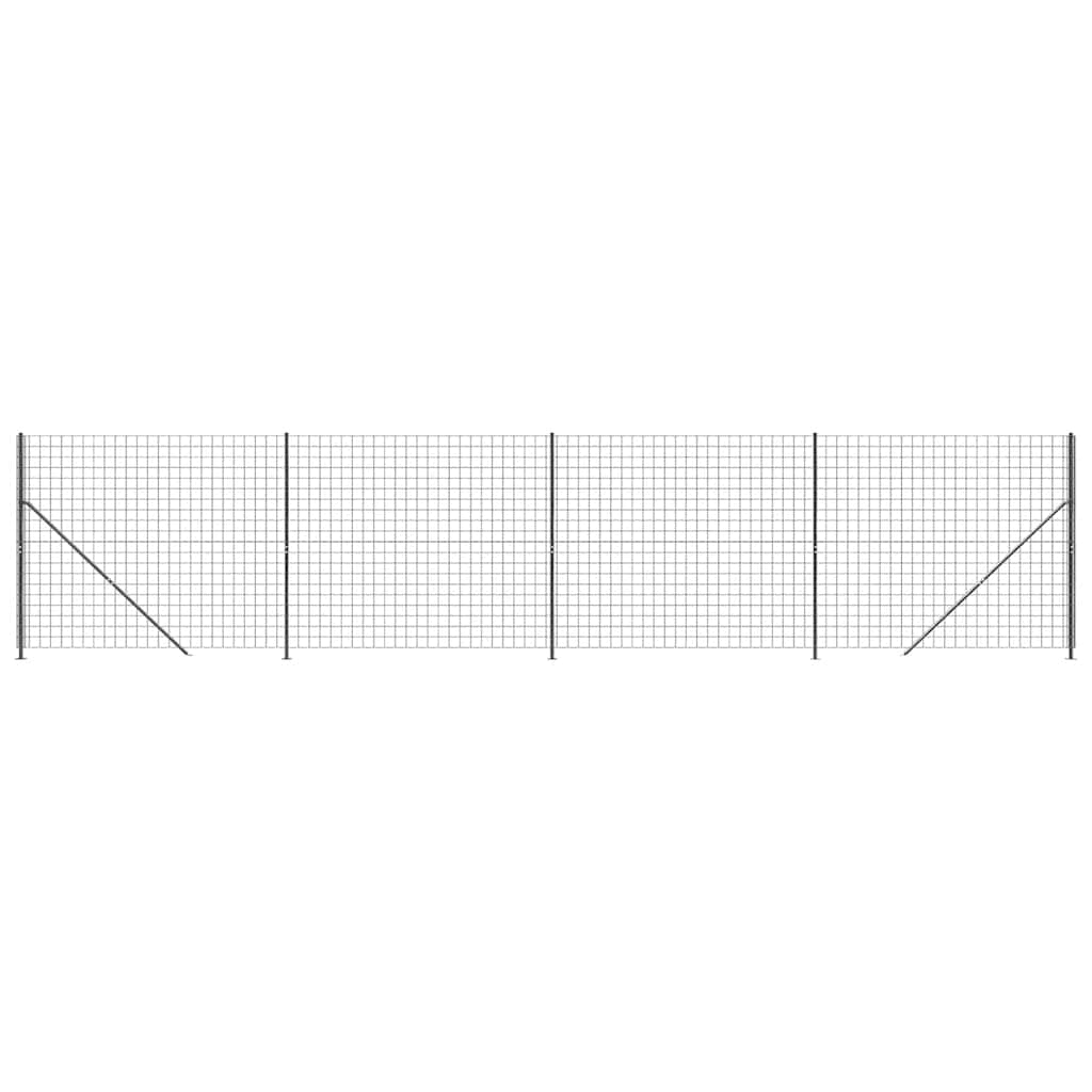 Wire Mesh Fence with Flange Anthracite 1.4x10 m