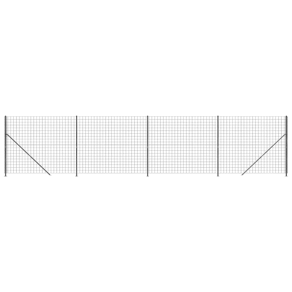 Wire Mesh Fence with Flange Anthracite 2x10 m