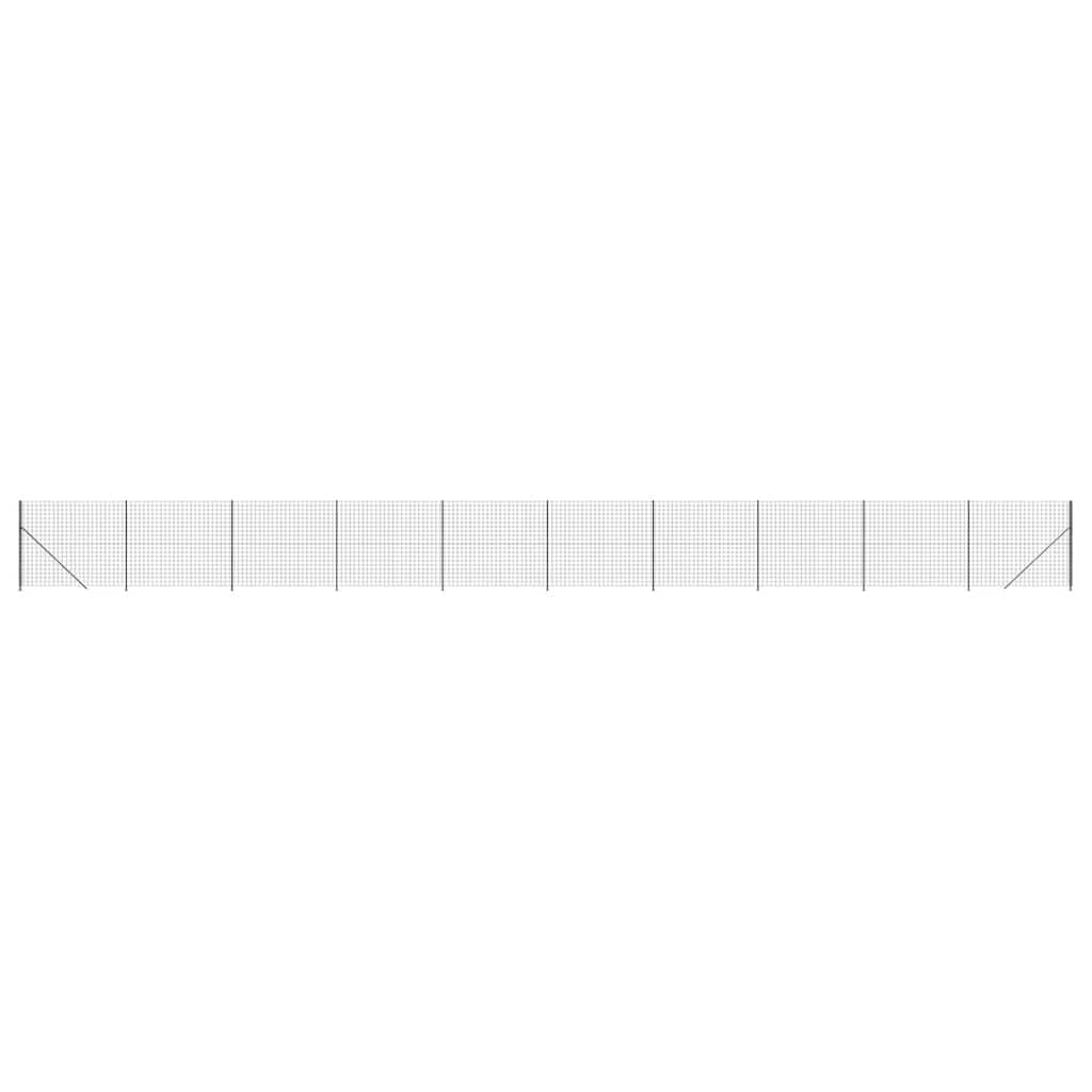 Wire Mesh Fence with Flange Anthracite 2x25 m