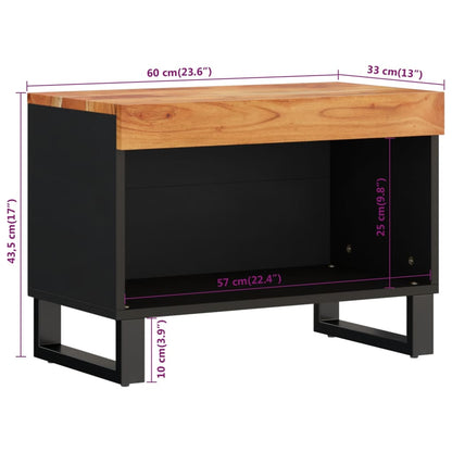 TV Cabinet 60x33x43.5 cm Solid Wood Acacia