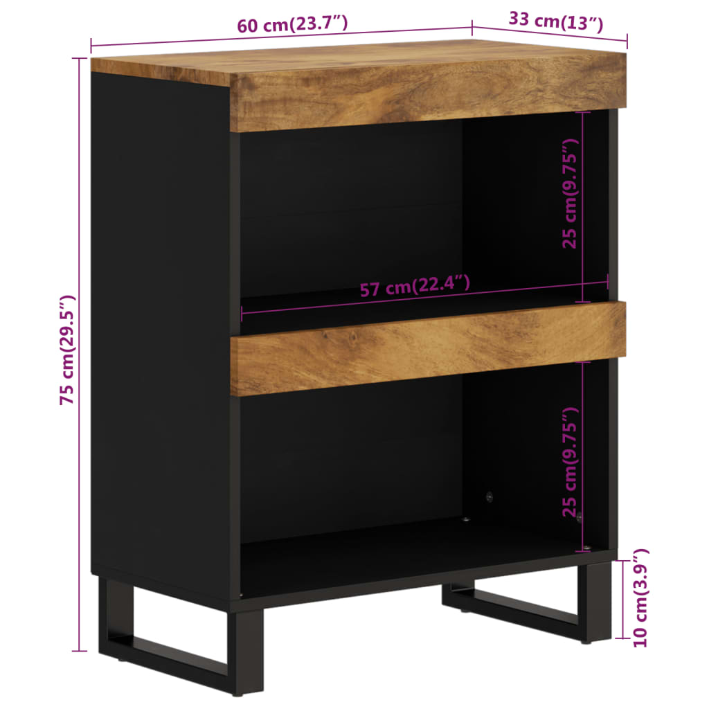 Side Cabinet 60x33x75 cm Solid Wood Mango