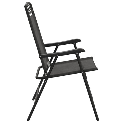Folding Garden Chairs 8 pcs Melange Grey Steel and Textilene
