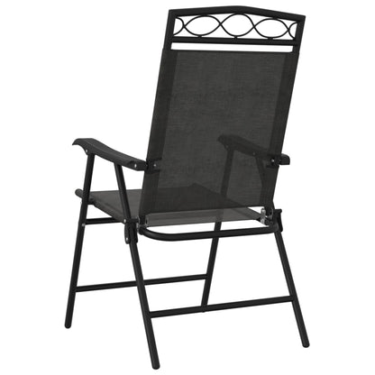 Folding Garden Chairs 8 pcs Melange Grey Steel and Textilene