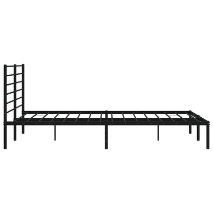 Metal Bed Frame without Mattress with Headboard Black 200x200cm