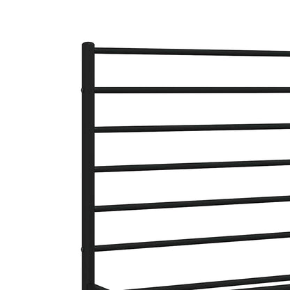 Metal Bed Frame without Mattress with Headboard Black 200x200cm