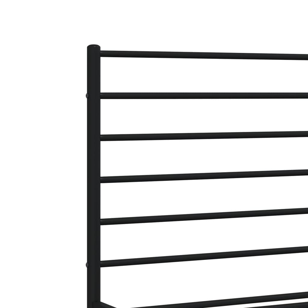 Metal Bed Frame without Mattress with Footboard Black 120x200cm