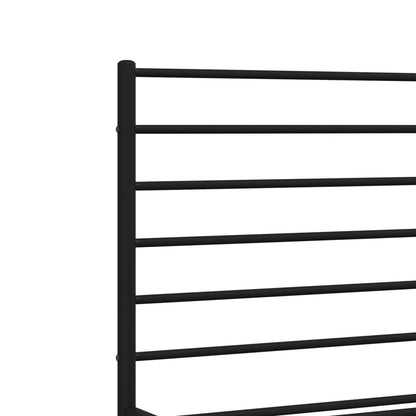 Metal Bed Frame without Mattress with Footboard Black 120x200cm