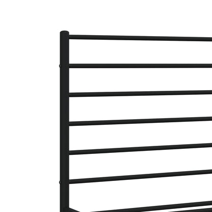 Metal Bed Frame without Mattress with Footboard Black 180x200cm