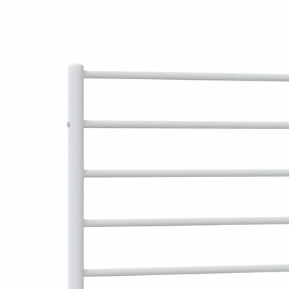 Metal Bed Frame without Mattress with Headboard White 75x190cm